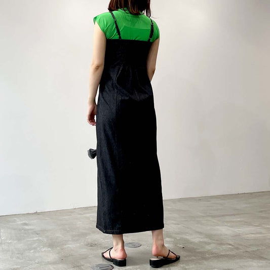 Light Denim Camisole Dress BLACK