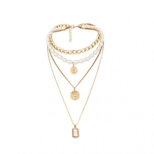 【会員限定0円】Medal Pearl 4 Line ネックレス Yellow Pearl