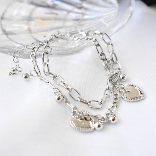 Heart Chain Bracelet SILVER