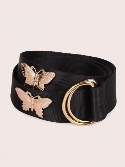 【会員限定0円】Butterfly Decor Tape Belt BLACK