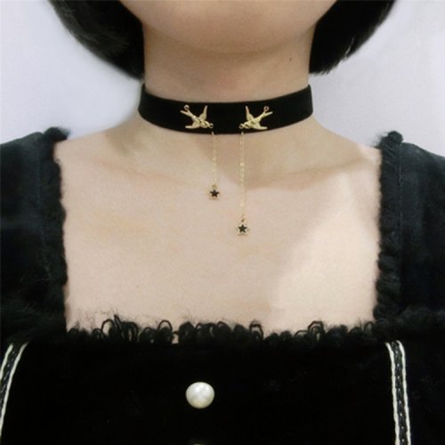 Birds Star Choker BLACK