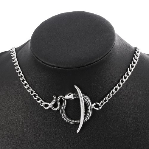 Snake Round Necklace SILVER