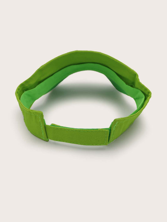 Daisy Embroidery Visor Hat GREEN Green