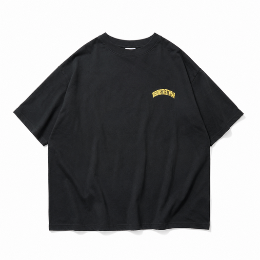 VISION STREET WEAR サテンワッペン 半袖Tシャツ BLACK