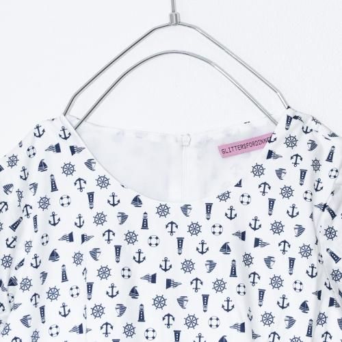 Glitters For Dinner Anchor Baby Doll ワンピース マリン柄ワンピース WHITE
