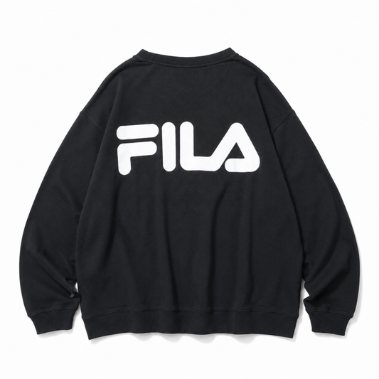 FILA HERITAGE ロゴスリーブ ロンT BLACK FM9807