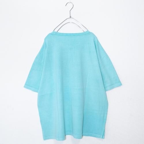 カレッジロゴプリント 半袖Tシャツ Mint Blue
