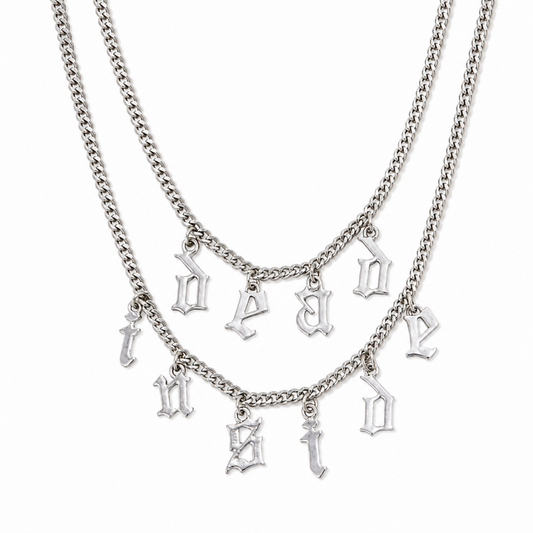 Dead Inside ロゴモチーフ ネックレスセット SILVER