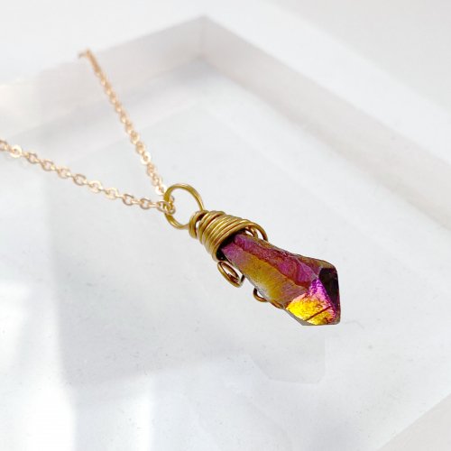 Metallic Stone Wire Necklace - YOUAREMYPOISON