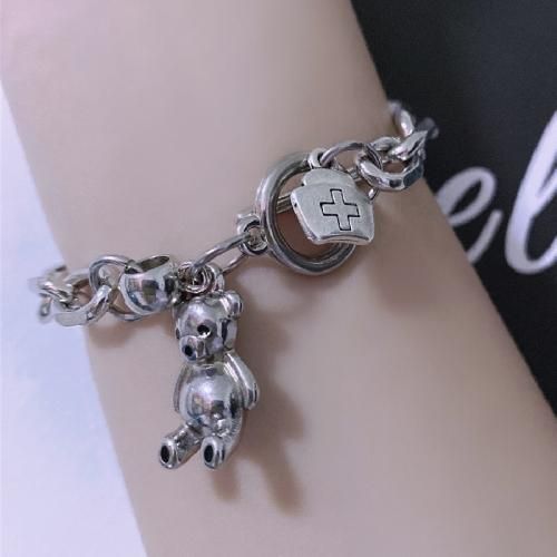 テディベア チェーンブレスレット SILVER