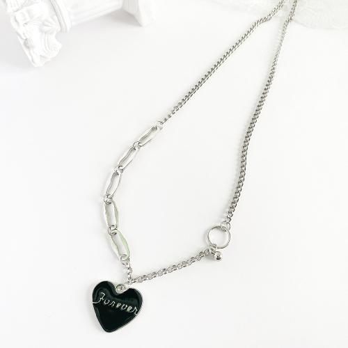 ロゴハート チェーンネックレス SILVER