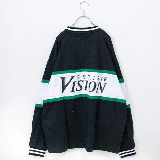 VISION STREET WEAR リブライン切り替え ロンT BLACK