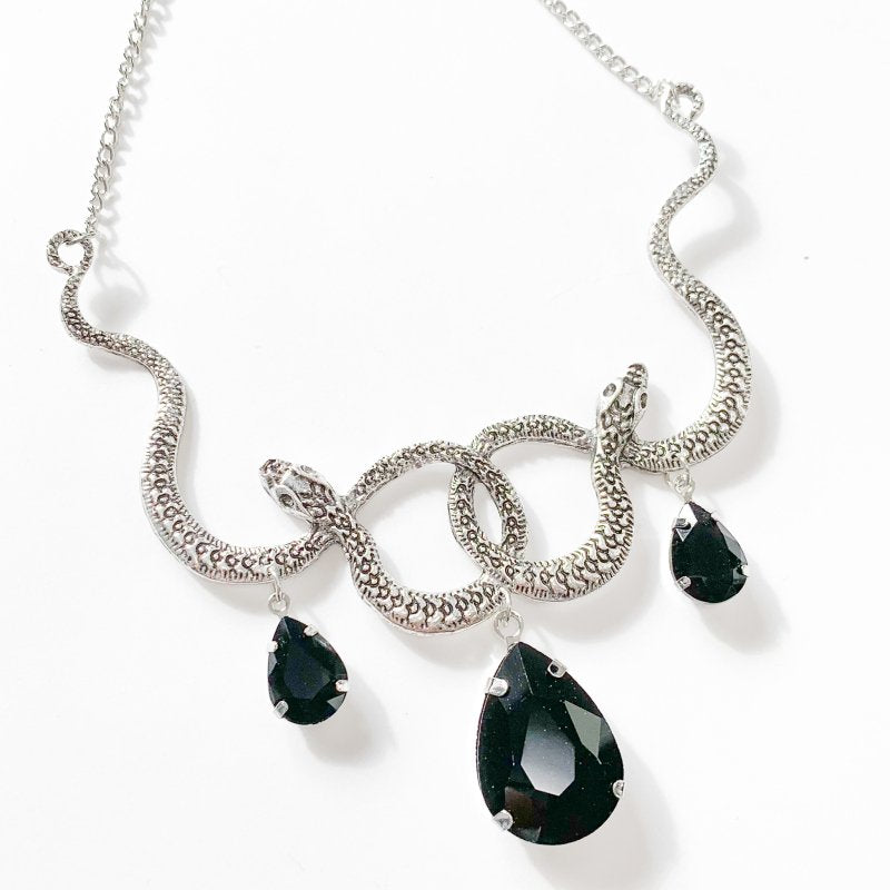 Snake snake wide motif Gothic necklace - YOUAREMYPOISON