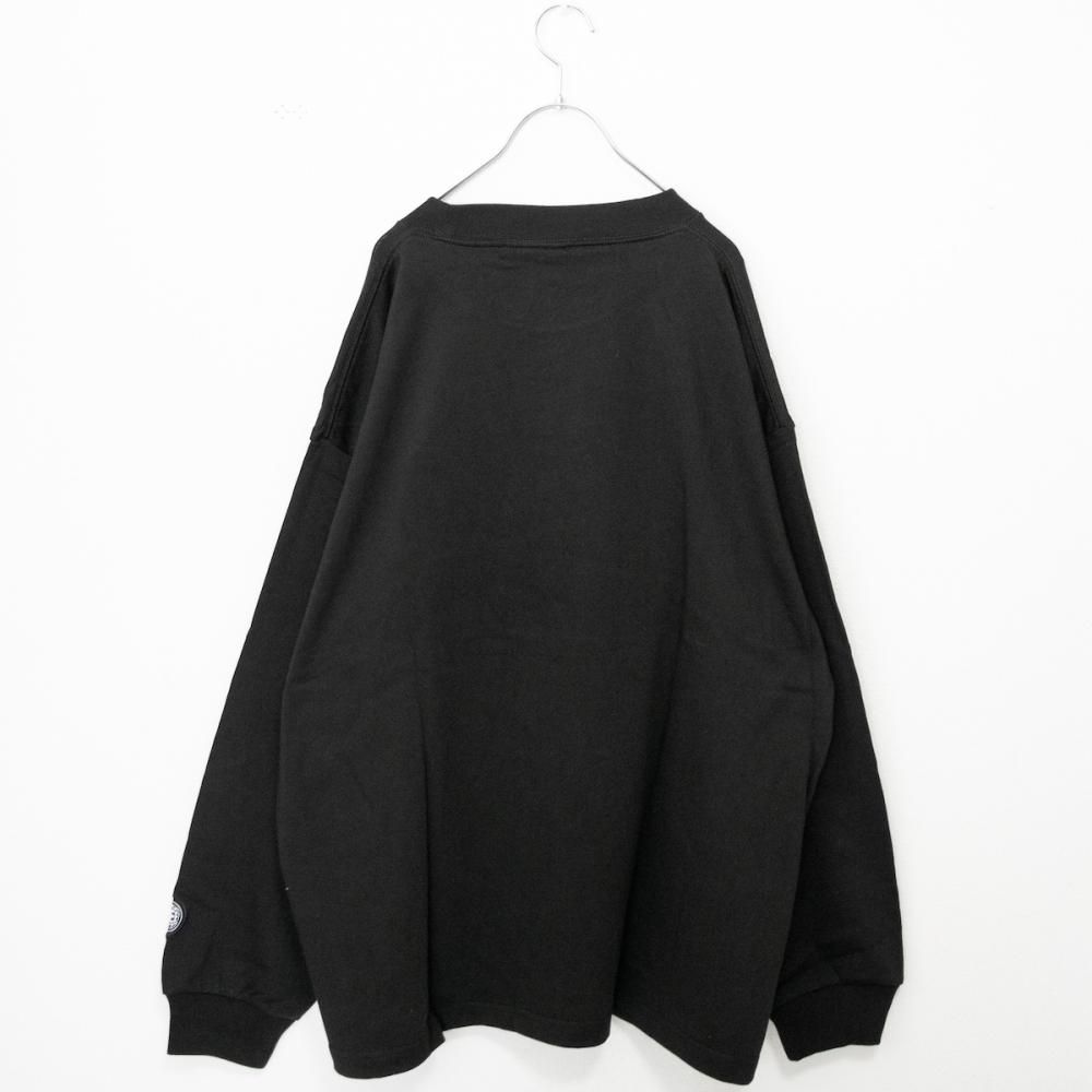 VISION STREET WEAR ヘビーウエイトサガラモックネックロンT BLACK