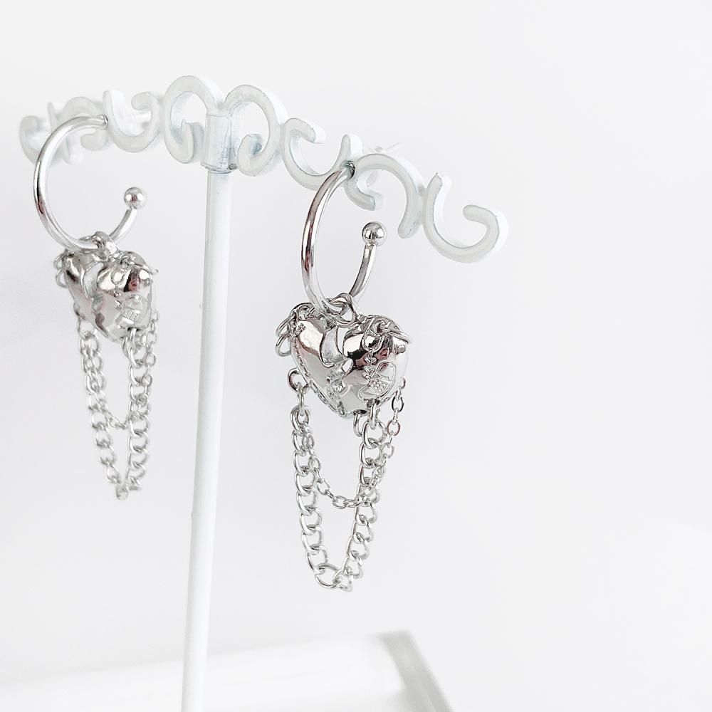 ハートチェーン ピアス SILVER シルバー