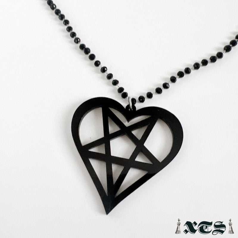 XTS Devil Heart Necklace BLACK TS0281