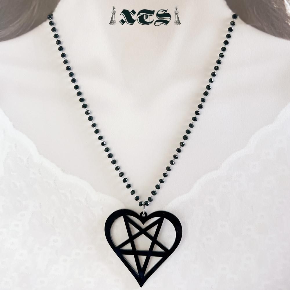 XTS デビル ハート ネックレス BLACK TS0281