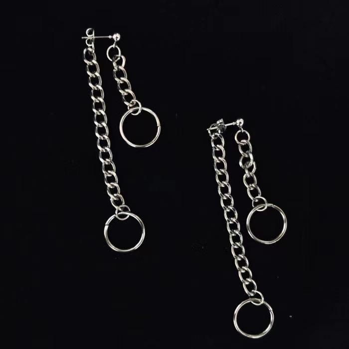 リングチェーン ピアス SILVER