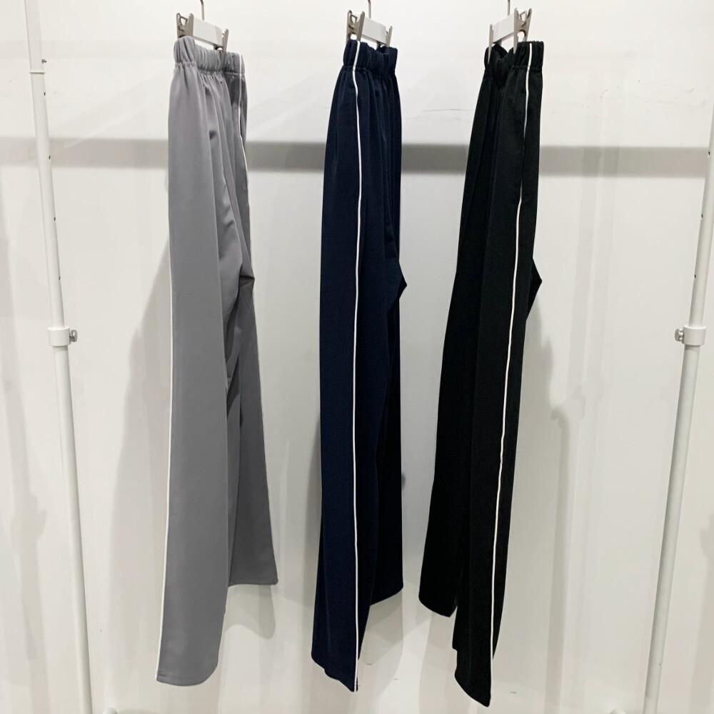 ユニセックスジャージラインパンツ BLACK