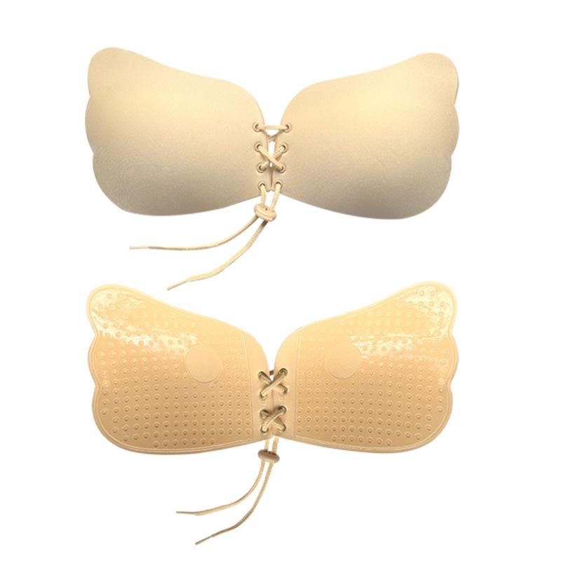 シームレス 編み上げ ブラ 貼り付けるタイプ シール ヌーブラ LIGHT YELLOW