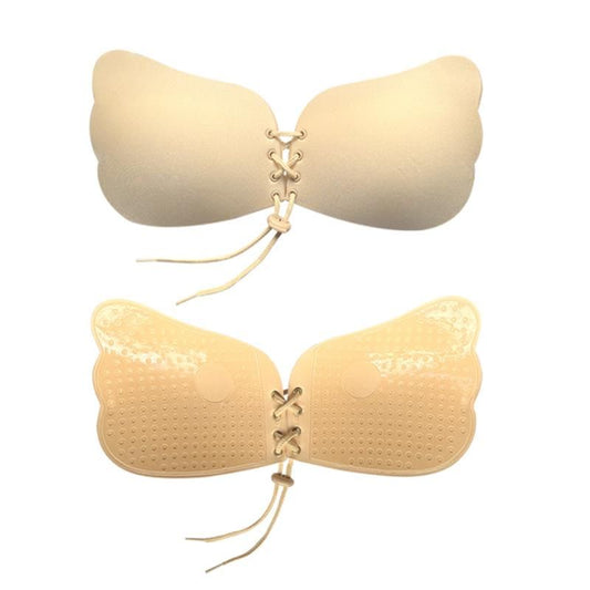 シームレス 編み上げ ブラ 貼り付けるタイプ シール ヌーブラ LIGHT YELLOW