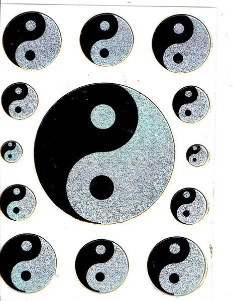 Glitter Sticker Sheet Yin Yang Stickers