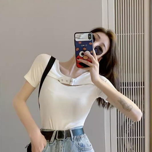 チョーカー風ベルト トップス WHITE