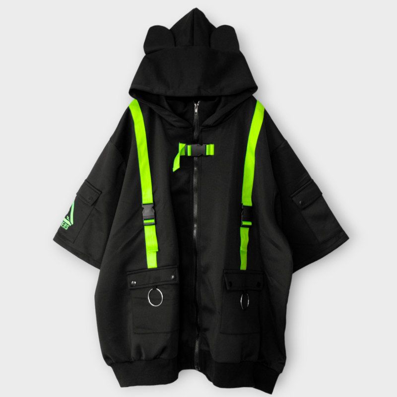 ACDC RAG CYBER PUNK Uzurai Jacket Short Sleeve Version NEON GREEN BLACK