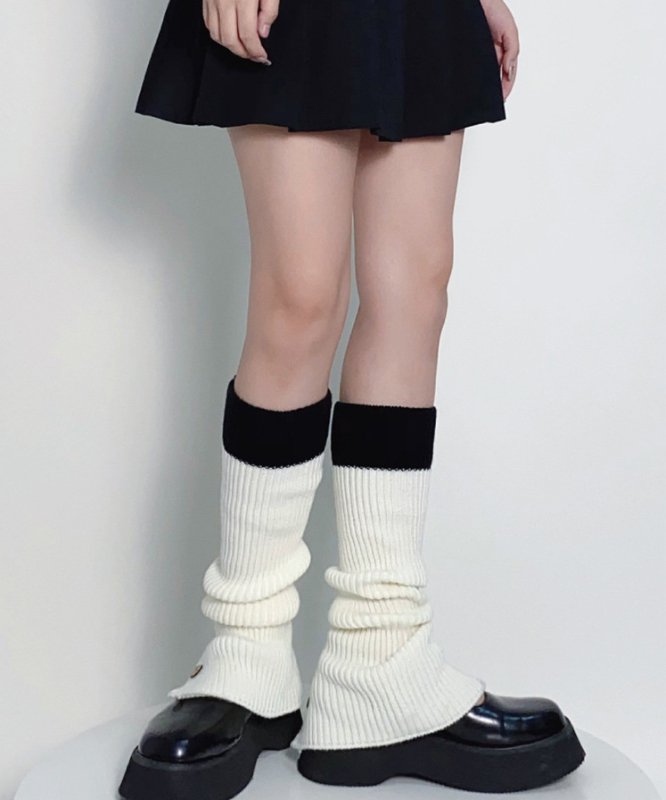 レッグカバー バイカラー レッグウォーマー WHITE