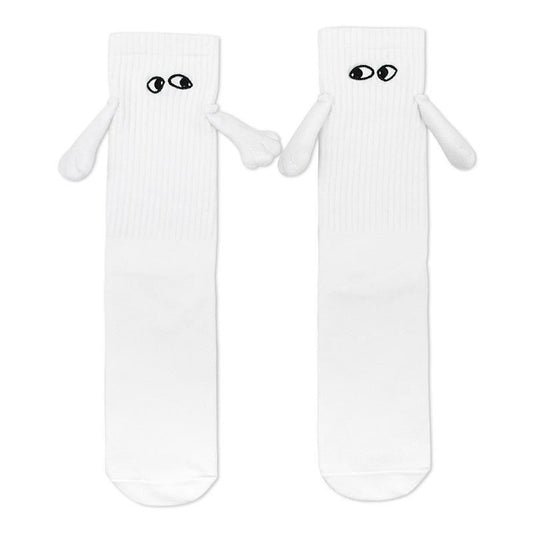 手繋ぎ マグネット カップルソックス WHITE