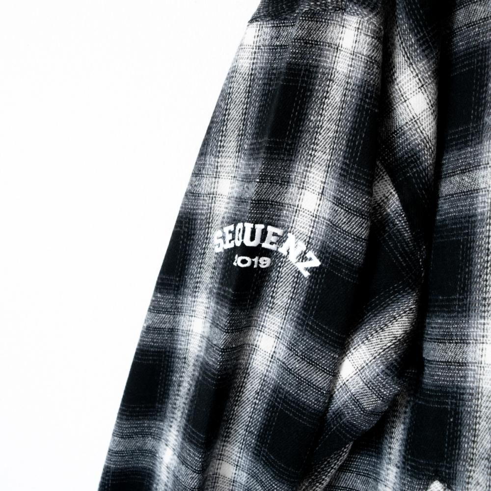 SEQUENZ OMBLE MILITARY 1/3 ZIP JACKET チェック ユニセックス ジャケット BLACK