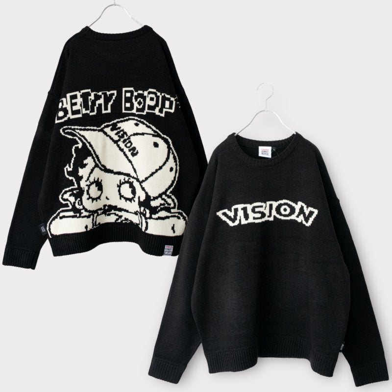 VISION STREET WEAR x BETTY BOOP ジャガードニット BLACK – YOU ARE MY POISON