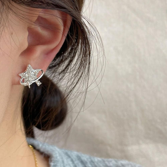 STARS プラネット アシンメトリー 星 デザインピアス SILVER