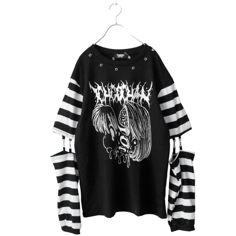 ACDC RAG ICHGO CHA~N Nomiso Girl Long T-Shirt BLACK