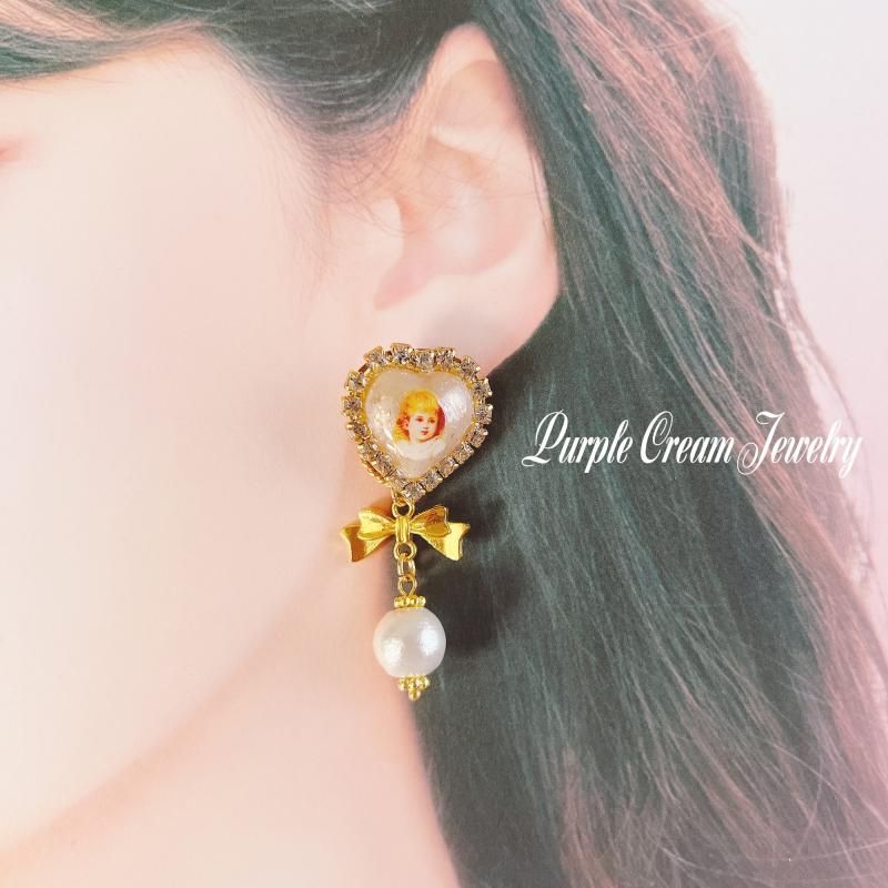 Purple Cream P1382 Earrings