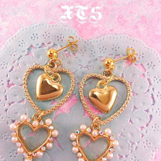 XTS ハートクラブ イヤリング ピアス GOLD