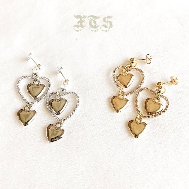 XTS Triple Heart Earrings