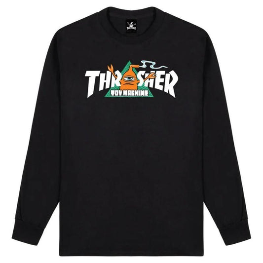 THRASHER x TOY MACHINE 314065 VORTEX 長袖 Tシャツ BLACK