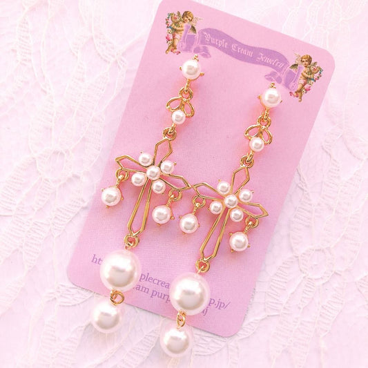 パール クロス ピアス