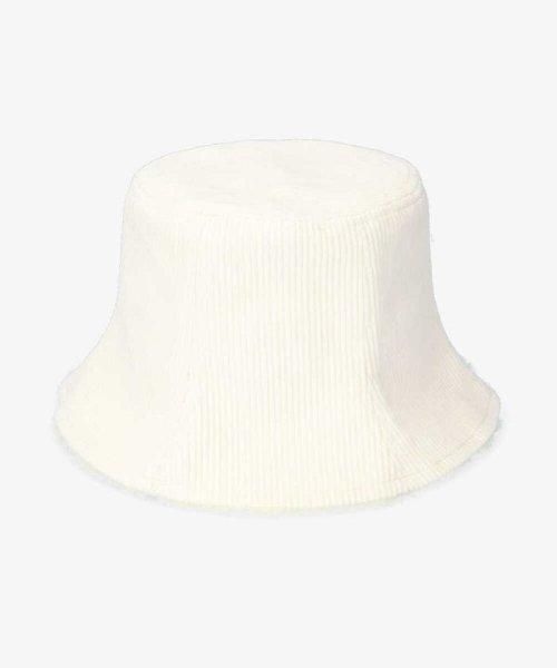 milsa コーデュロイ ボア リバーシブル ベル ハット WHITE