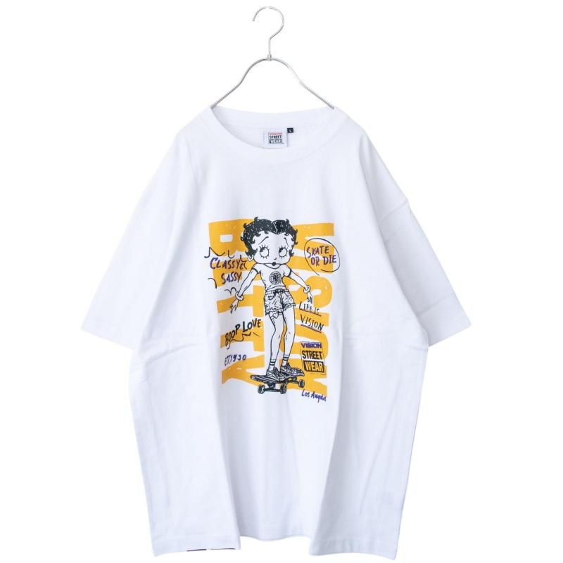 VISION STREET WEAR Betty Boop Graffiti Tシャツ WHITE