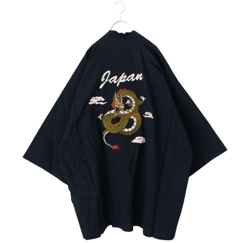 POWER TO THE PEOPLE JAPAN Series Embroidered Happi Coat Dragon BLACK