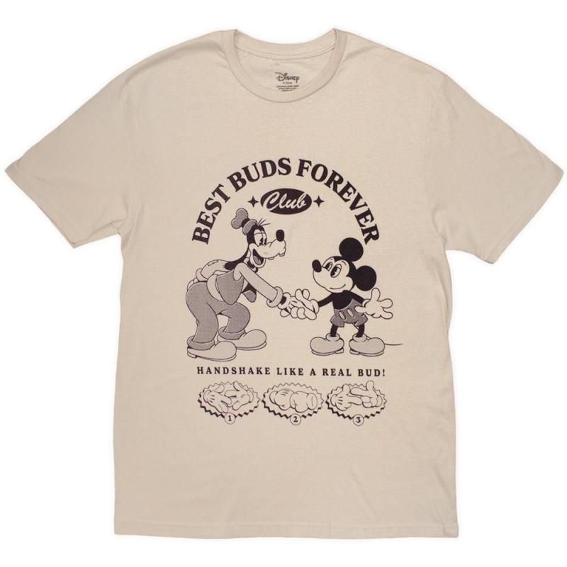 Disney MM Best Buds Forever Club Mickey & Goofy Short Sleeve T-Shirt (Natural)