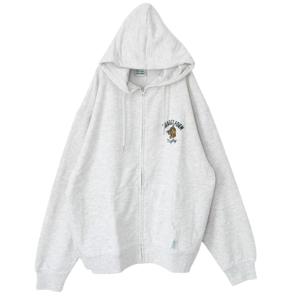 POWER TO THE PEOPLE TIGER ZIP パーカー KINARI WHITE