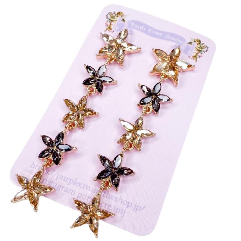 ビジュースター ダングル ピアス BLACK WHITE