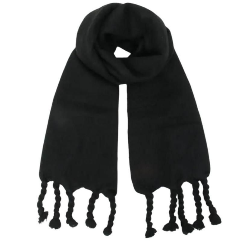 ALTROSE マフラー ショール ねじり タッセル ビッグマフラー BLACK