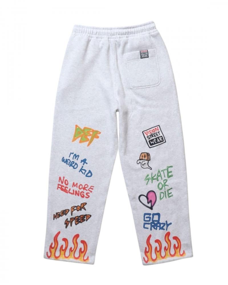VISION STREET WEAR guernika All-Print スウェットパンツ GRAY