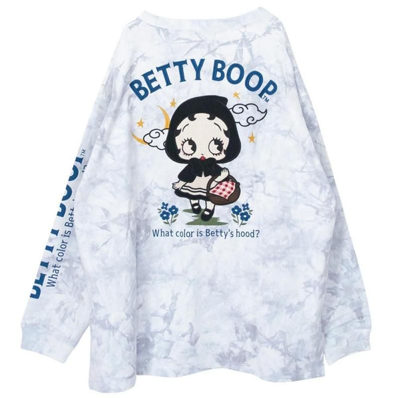 NEVERMIND × BETTY BOOP BIGシルエット天竺ロンT Tシャツ BBN-2602 TIE DYE GRAY