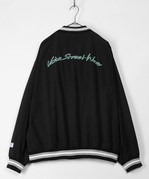 VISION STREET WEAR ナイロンワッペンスタジアムジャケット BLACK