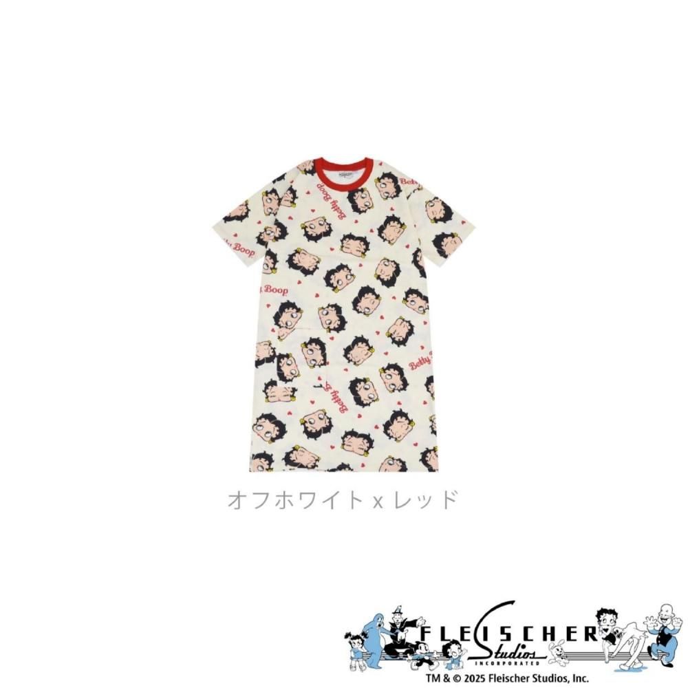 BETTY BOOP ベティちゃん レディース 総柄 半袖 ワンピース
